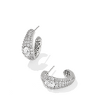 Kendra Scott Bella Silver Hoop Earrings White Crystal