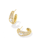 Kendra Scott Bella Gold Hoop Earrings White Crystal