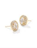 Kendra Scott Bella Gold Stud Earrings White Crystal