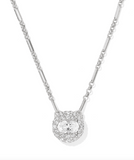 Kendra Scott Bella Silver Short Pendant Necklace White Crystal