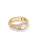 Kendra Scott Bella Gold Band Ring White Crystal (various sizes)