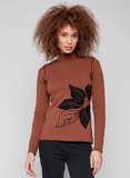 Charlie B Mock Neck Sweater Cacao