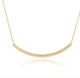 E Newton 16" Necklace Gold Bliss Bar Textured Gold