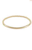 E Newton Classic Gold 3mm Bliss Bar Textured Bracelet