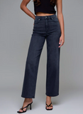 Hidden Logan high waist 33’ inseam wide leg dad jean black