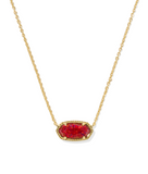 Kendra Scott Elisa Gold Pendant Necklace Red Kyocera Opal