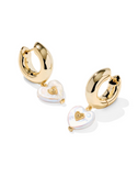 Kendra Scott Sasha Heart Gold Huggie Earrings