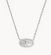Elisa Bow Silver Short Pendant Necklace
