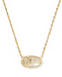 Kendra Scott Elisa Bow Gold Short Pendant Necklace Ivory Illusion