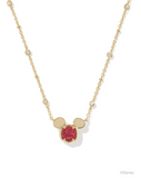 Kendra Scott Disney Mickey Mouse Pendant Necklace Gold Bright Red Drusy