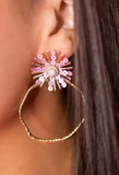 Taylor Shaye Sunburst Hoops Pink