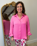 Renuar Long Cuffed Sleeve Blouse Azalea