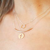E Newton 16" necklace gold - halo gold charm