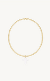 E Newton Classic Gold 2mm Bracelet Blessed Crystal Charm