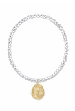 E Newton Classic Mixed Metal 3mm Inspire America Gold Disc Bracelet