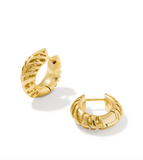 Kendra Scott Tiger Striped Mikki Gold Vintage Huggie Earrings