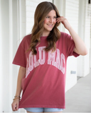 Lulu Mac Stripe Tee Crimson