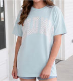 Lulu Mac Checkered Tee Chambray