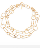 Leslie Curtis Julie Double Layered Link Chain Necklace Gold/Silver