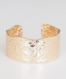 Leslie Curtis Lena 1" Hammered Cuff Bracelet Gold/Silver