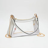 Clear Satchel Purse White