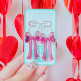 Taylor Shaye Lovie Bow Hoops- pink mirror earrings