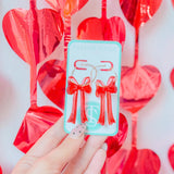 Taylor Shaye Lovie Bow Hoops- RED mirror earrings