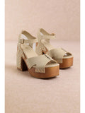 Rebel Front Stitch Platform Heel Beige