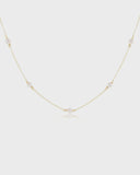 E Newton 17" Choker Simplicity Chain Gold 4mm Pearl