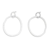 Leslie Curtis Rebecca Hammered Silver Hoop Earrings