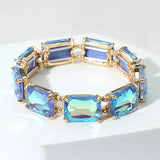 Emerald Cut Gem Stretch Bracelet
