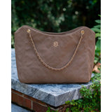 Betsy Tote Latte Suede Diamond