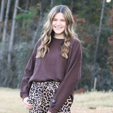 Lulu Mac Waffle Top Brown