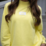 Lulu Mac Terrycloth Mock Neck Sweatshirt Yellow