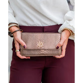 Brynleigh Clutch Crossbody Bronze Snake