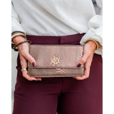 Brynleigh Clutch Crossbody Bronze Snake