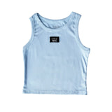 Light Blue Lulu Mac Solid Tank Tops