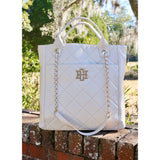 Caroline Hill Kinzley Tote Cream Quilted LD