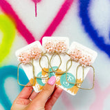 Taylor Shaye Matte Flower Hoops -matte pink/round