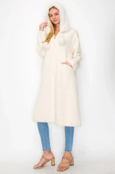 Joh Serenity Knitted Fur Cardigan Cream