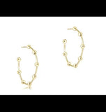 E Newton Beaded Simplicity Post Earrings 1.5" Gold