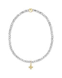 E Newton Bright Silver Faceted Hematite 2mm Signature Cross
