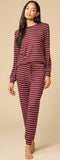 Softies Dream Jersey Lounge Set Cherry Stripe