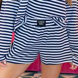 Lulu Mac Stripe Short Navy
