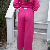 Lulu Mac Terrycloth Pant Hot Pink