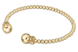 E Newton Classic Gold 3mm Bead Cuff