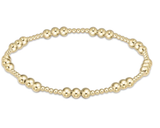 E Newton Classic Joy Pattern 4mm Bead Bracelet - Gold