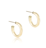 E Newton Round Gold 1"post Hoop 4mm Smooth