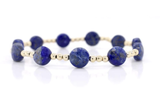 E Newton Admire Gold 3mm Bead Bracelet Lapis