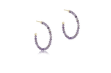 E Newton Beaded Gemstone 1.25" Post Hoop 3mm Amethyst